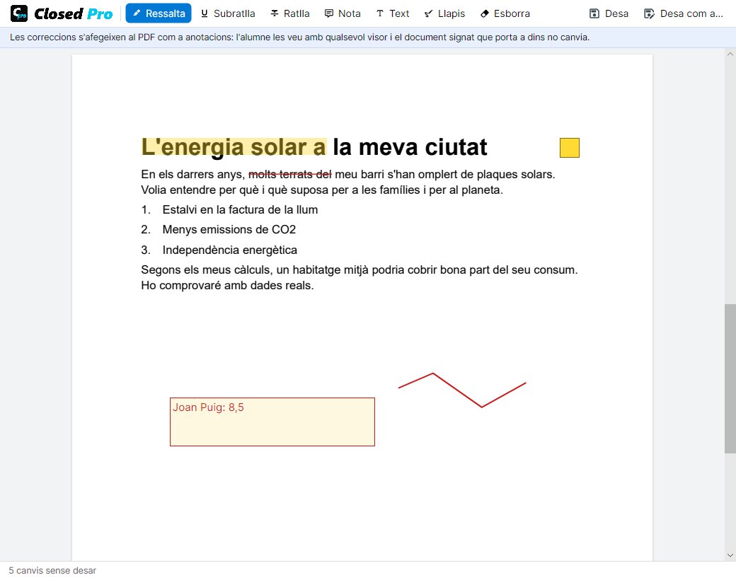 Corregir un PDF de lliurament