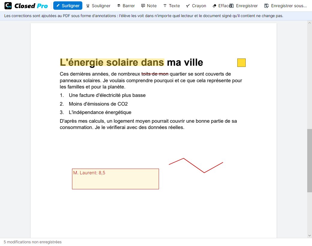 Corriger un PDF à rendre