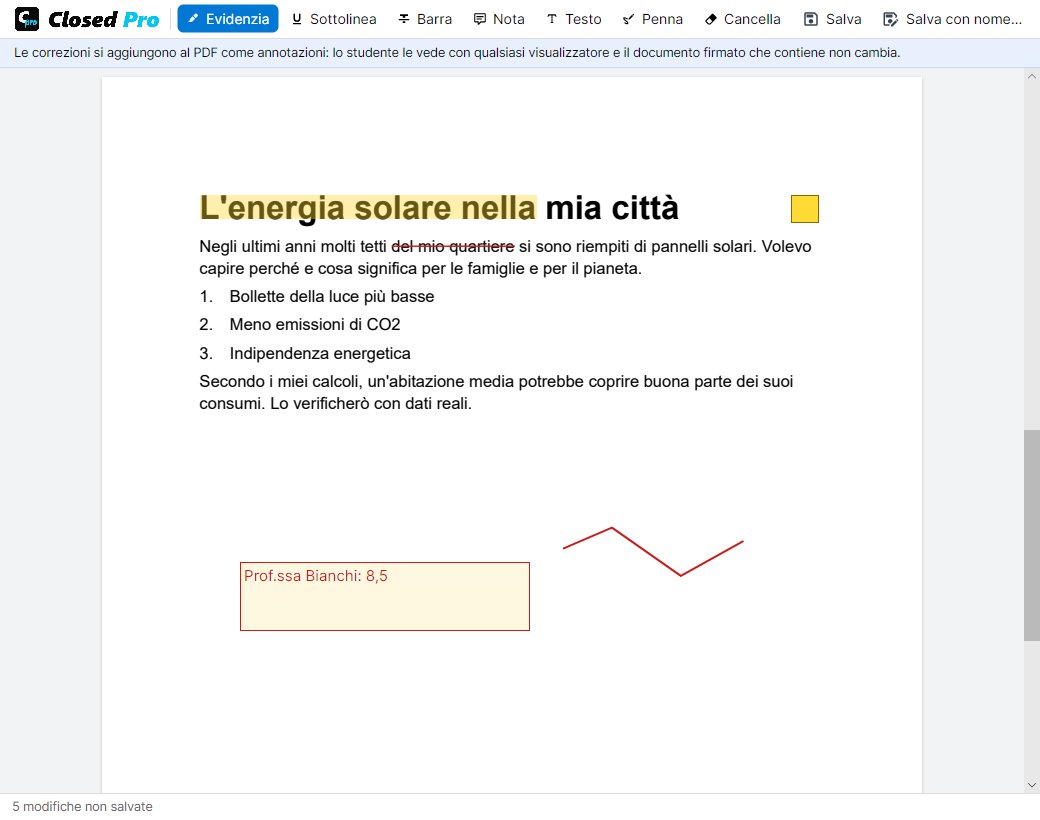 Correggere un PDF di consegna