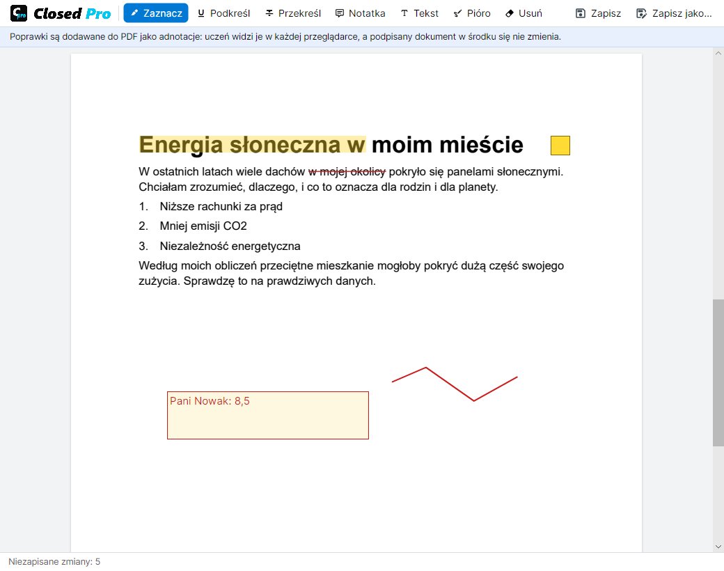 Poprawianie oddanego PDF