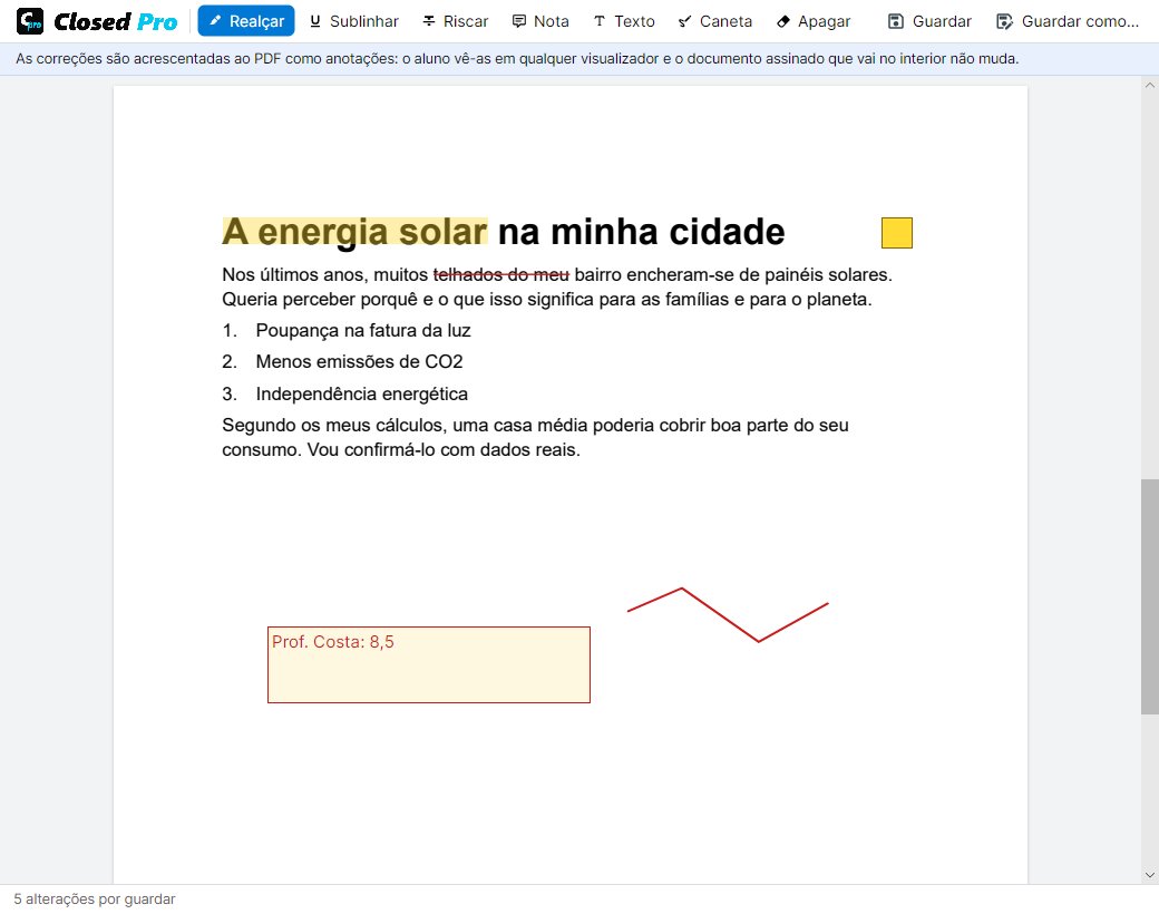 Corrigir um PDF de entrega