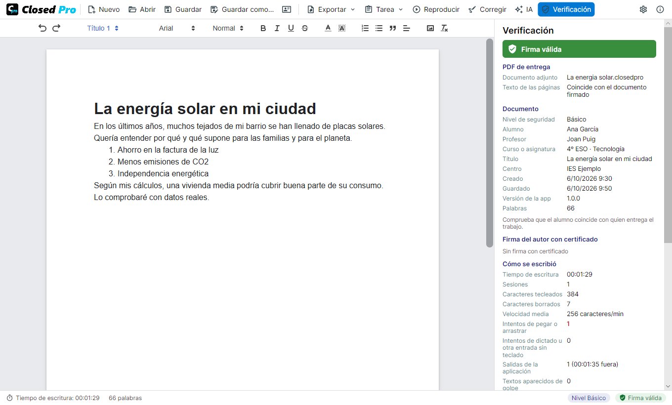 Verificar un PDF de entrega