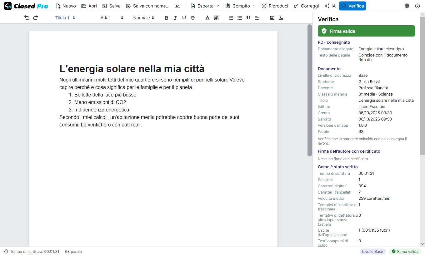 Verificare un PDF di consegna