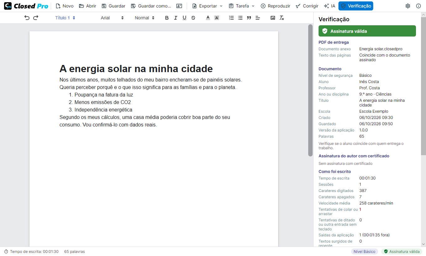 Verificar um PDF de entrega