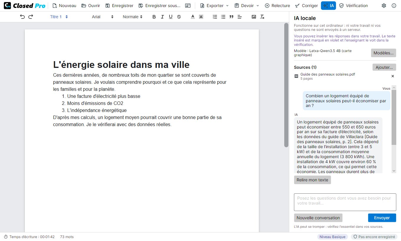 Closed Pro avec le panneau de l’IA