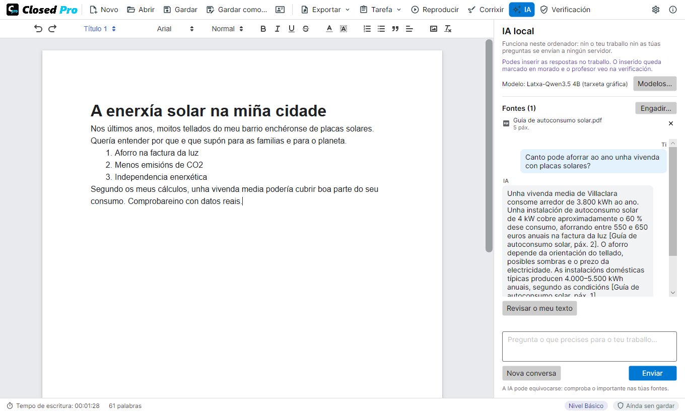 Closed Pro co panel da IA