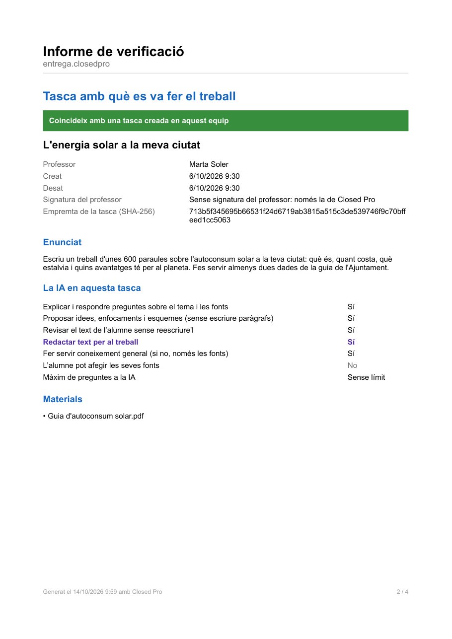 Informe de verificació amb la conversa amb la IA