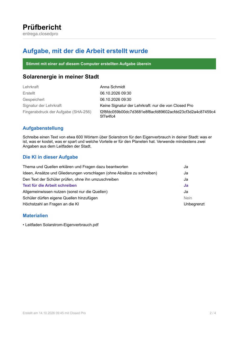 Prüfbericht mit der KI-Unterhaltung