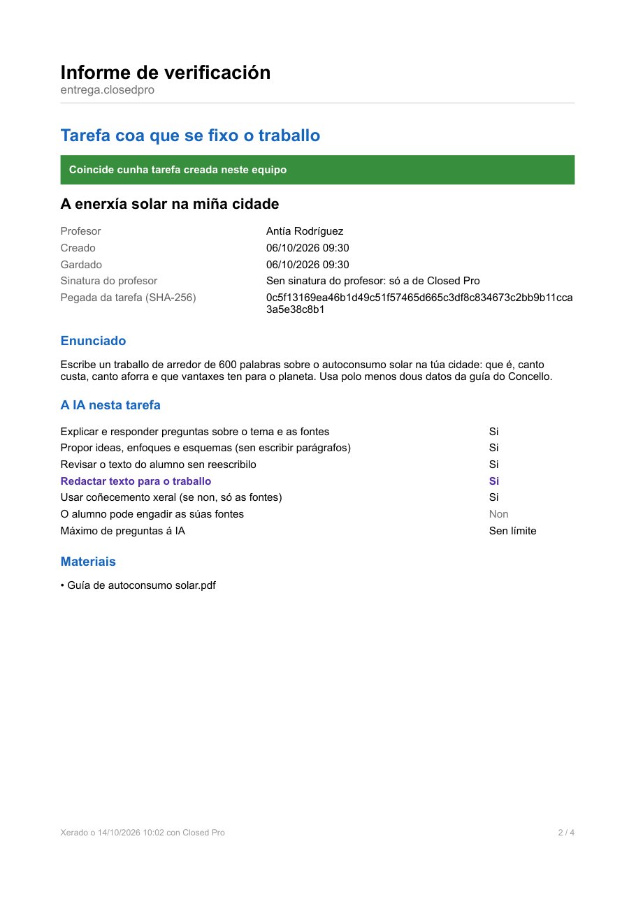 Informe de verificación coa conversa coa IA