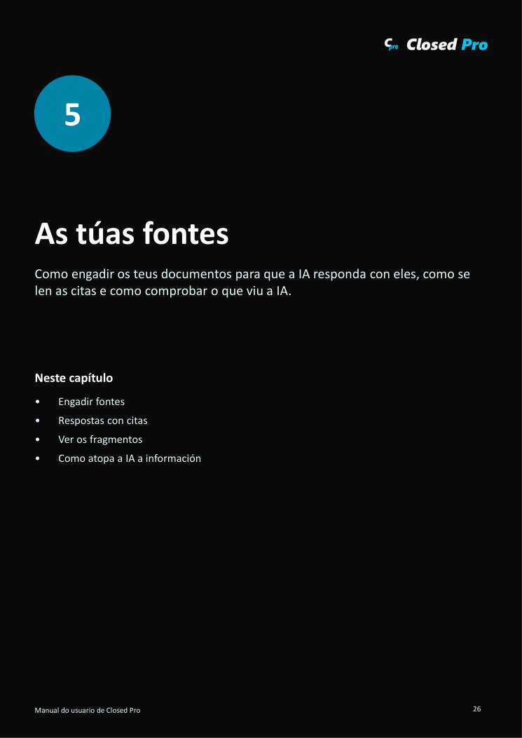 Unha páxina do manual: respostas con citas