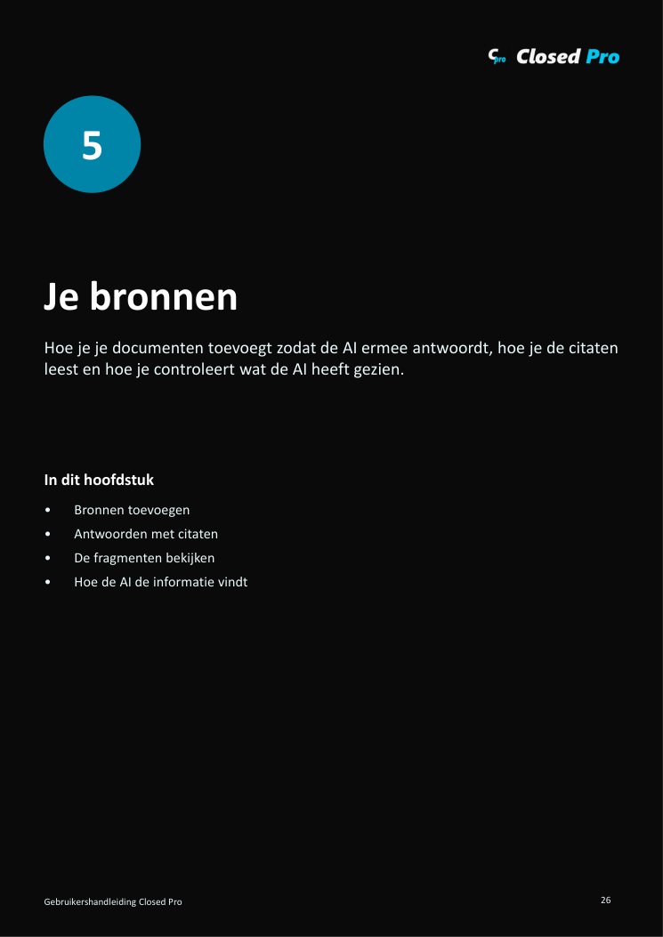 Een pagina uit de handleiding: antwoorden met bronvermelding