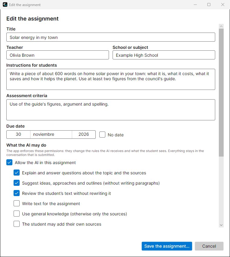 Assignment editor